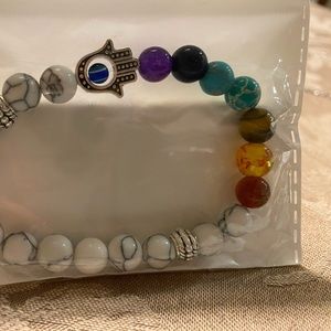 Beautiful seven chakra lava stone bracelet